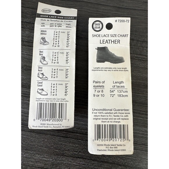 2 Sets Boot Laces, Shoe Gear Leather & STAY-TY Nylon Laces Heavy Duty 72” 183 Cm - Picture 3 of 5